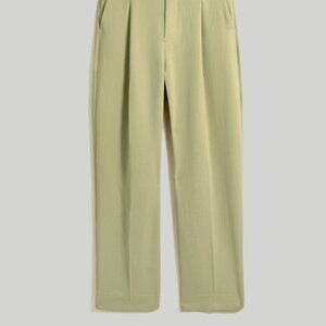 Madewell The Rosedale High-Rise Straight Pant in Crepe, blanched olive, sz 0 NWT